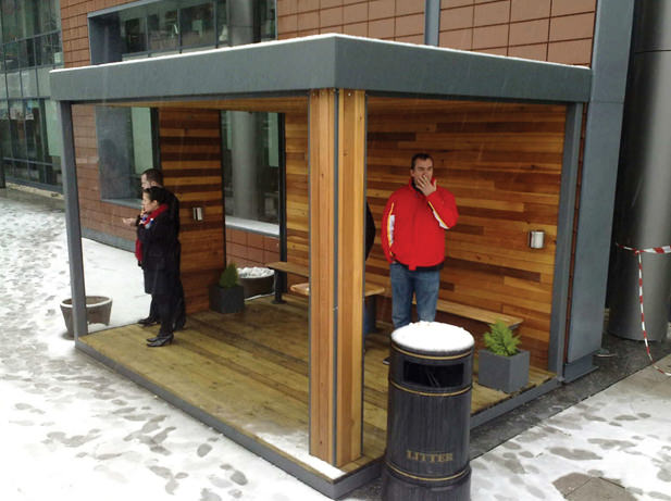 Outdoor shop smoker shelter